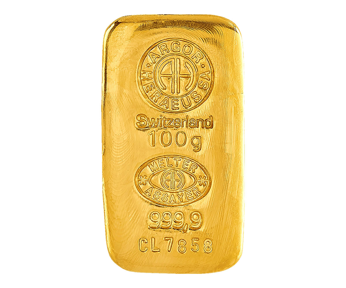 argor heraeus gold bar 100g